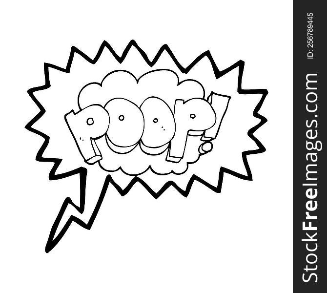 speech bubble cartoon poop! text