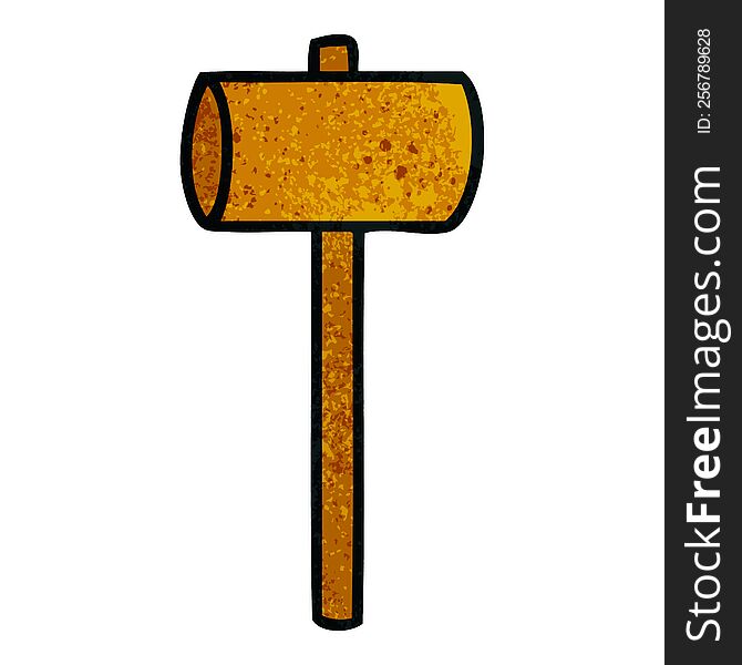 hand drawn textured cartoon doodle of a mallet