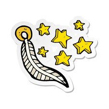 Sticker Of A Cartoon Lucky Charm Feather Stock Photography Sticker Of A Cartoon Lucky Charm Feather Stock Photography