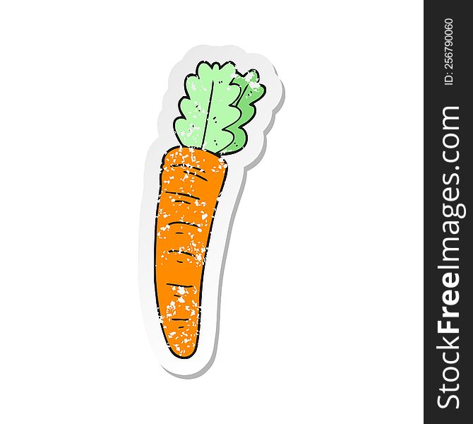 retro distressed sticker of a cartoon carrot