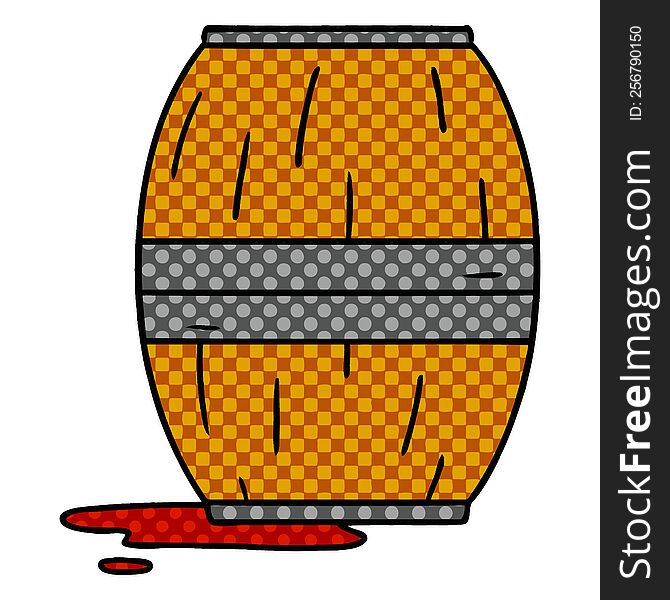 Cartoon Doodle Of A Wine Barrel