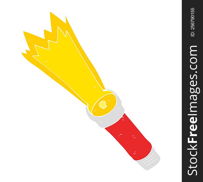 Flat Color Illustration Of A Cartoon Torch