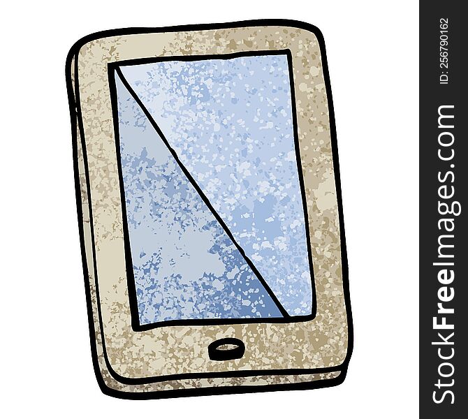 grunge textured illustration cartoon computer tablet