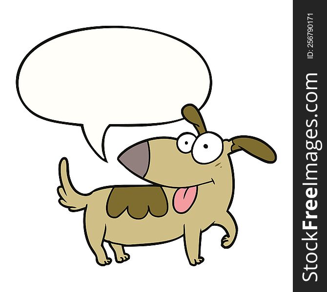 Cartoon Happy Dog And Speech Bubble