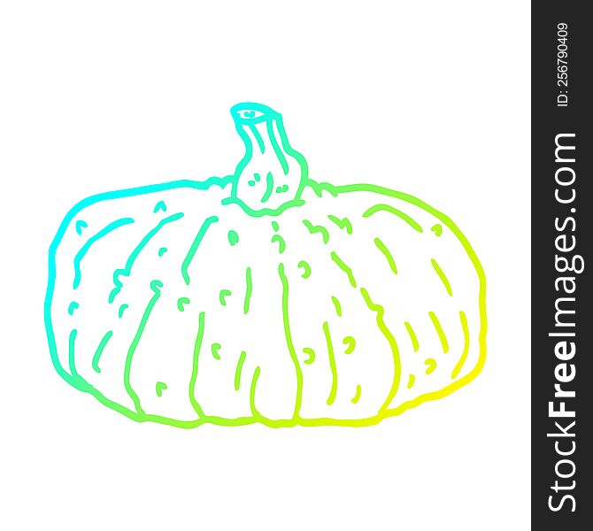 cold gradient line drawing of a cartoon squash