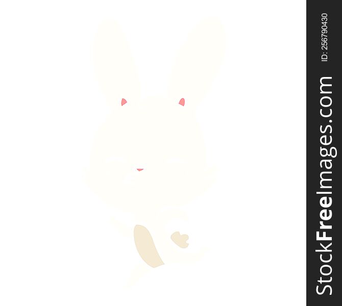 running bunny flat color style cartoon