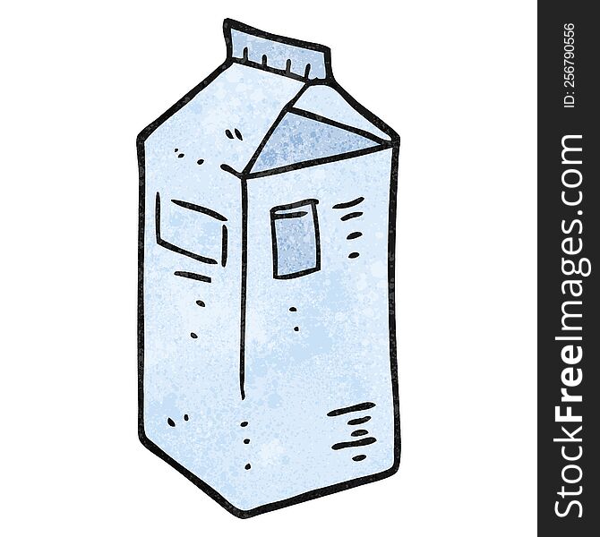 freehand textured cartoon milk carton