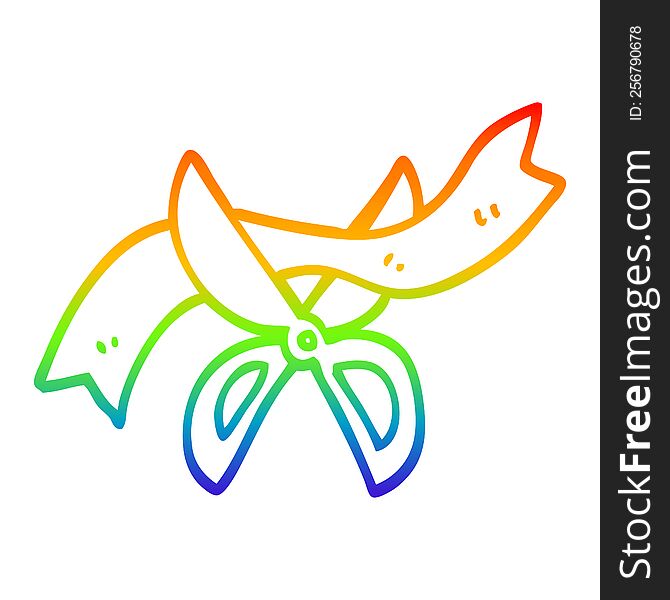 rainbow gradient line drawing cartoon ceremony scissors