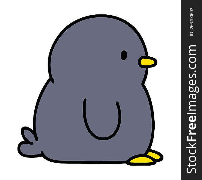 cartoon of a cute little penguin