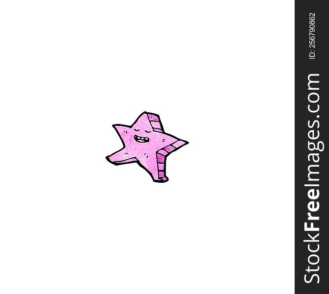 Pink Star Cartoon Character