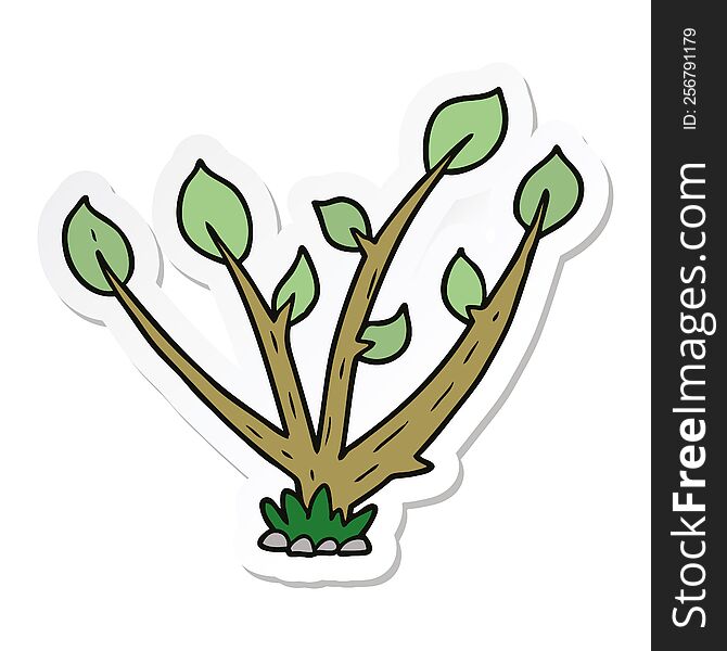 sticker of a cartoon sprouting plant