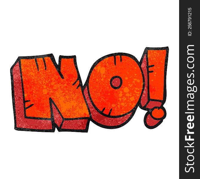 freehand textured cartoon NO! shout