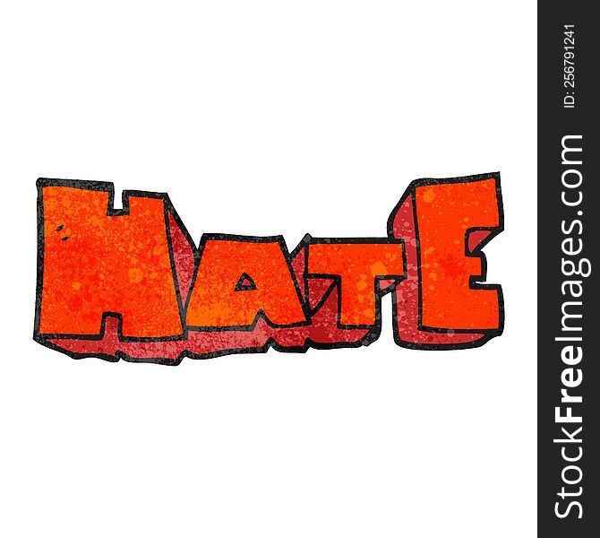 freehand textured cartoon word Hate