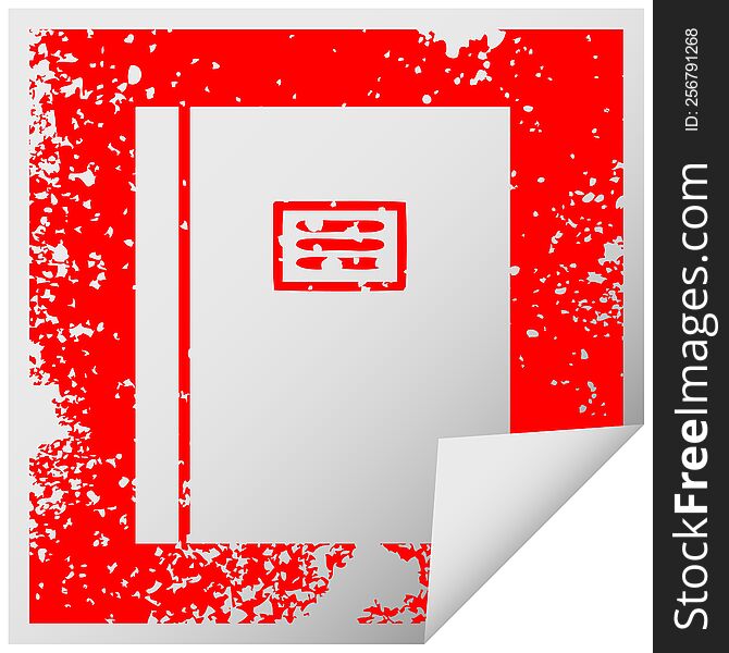 Distressed Square Peeling Sticker Symbol Journal Book