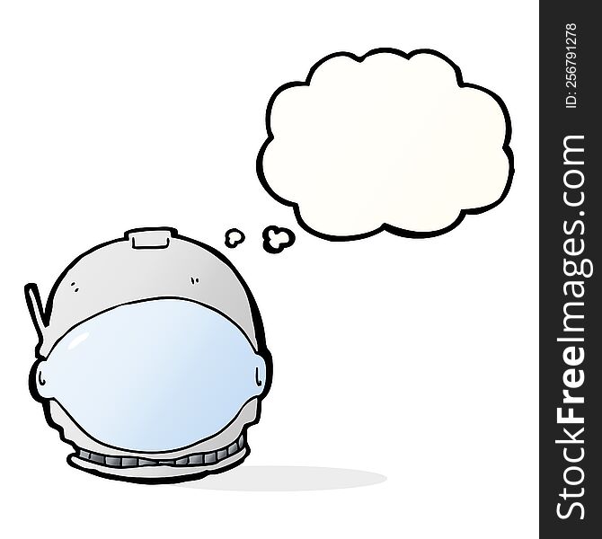 Cartoon Astronaut Face With Thought Bubble
