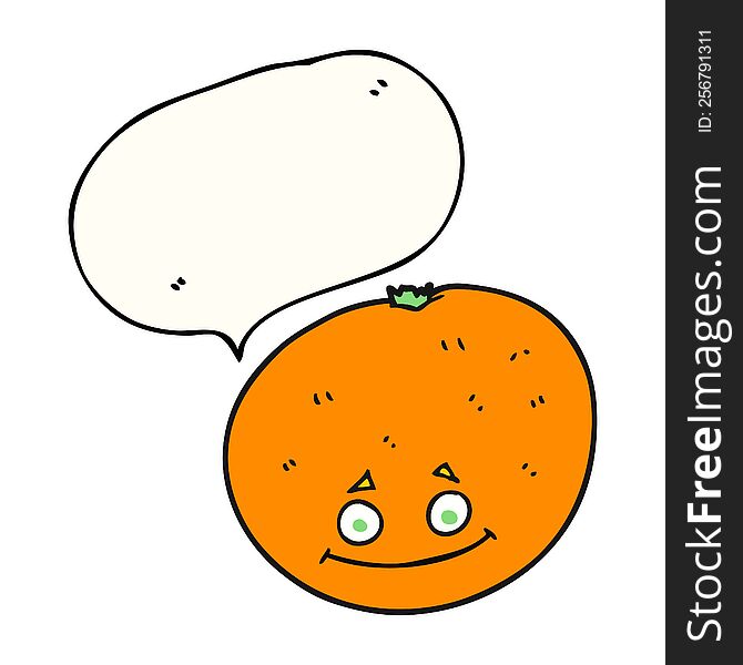 freehand drawn speech bubble cartoon orange