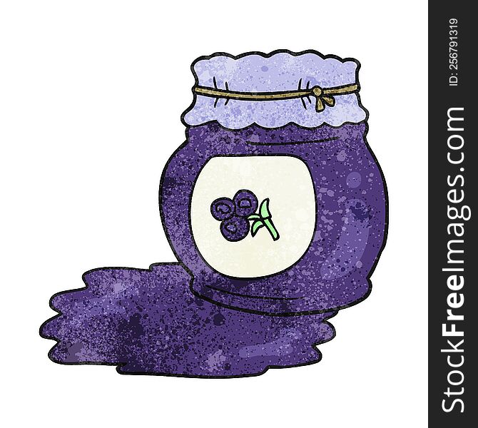 freehand textured cartoon blueberry jam