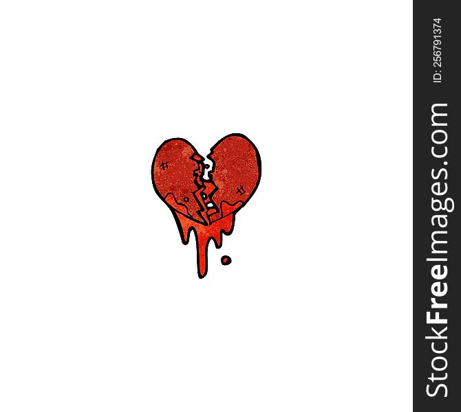 blood splattered heart cartoon