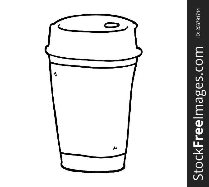 Line Drawing Cartoon Coffee Cup