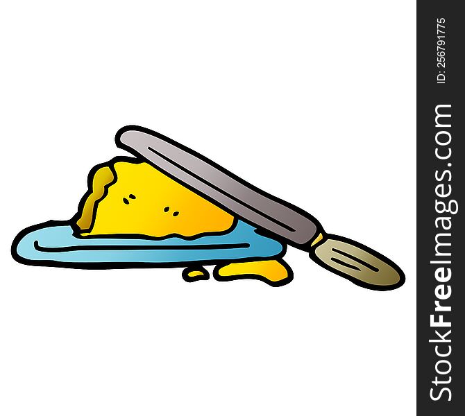 cartoon doodle butter and knife