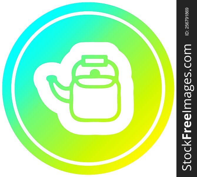 kitchen kettle circular icon with cool gradient finish. kitchen kettle circular icon with cool gradient finish