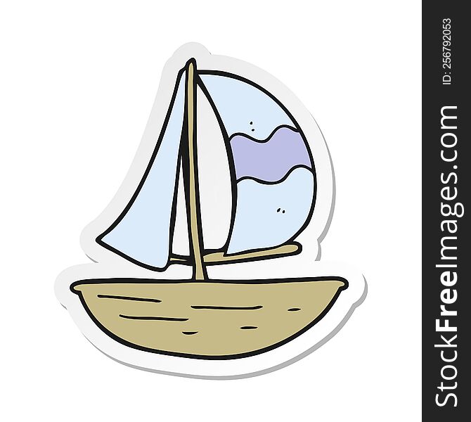 sticker of a cartoon sail ship