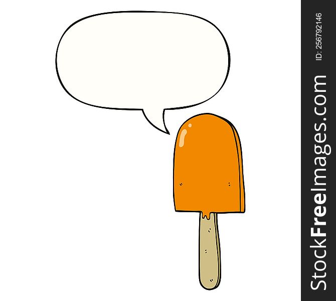 cartoon lollipop with speech bubble. cartoon lollipop with speech bubble
