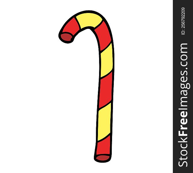 cartoon doodle candy cane