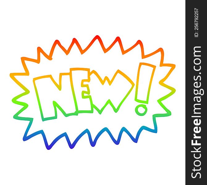 Rainbow Gradient Line Drawing Cartoon New Symbol