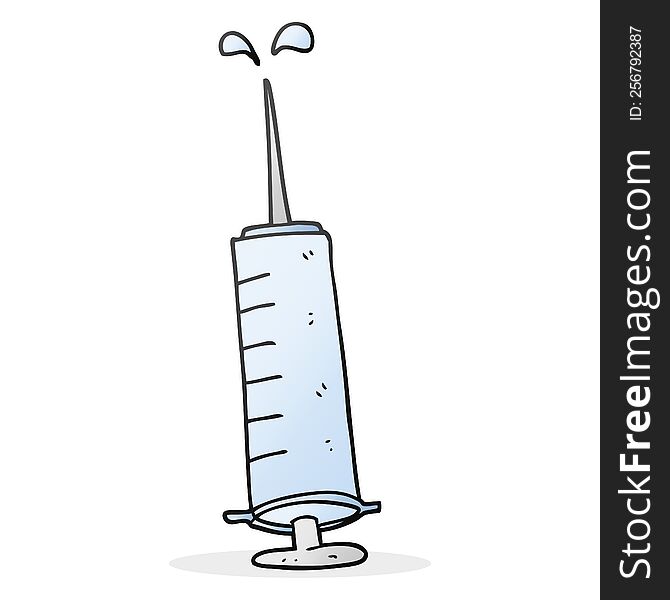 freehand drawn cartoon medical needle