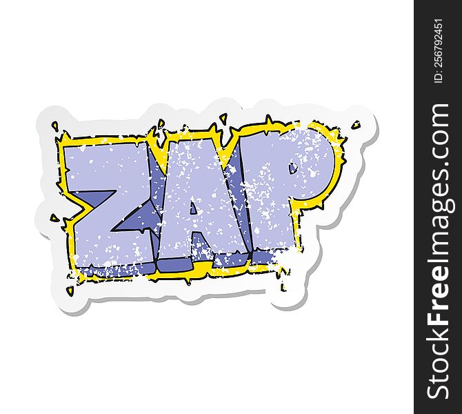 Retro Distressed Sticker Of A Cartoon Zap Symbol