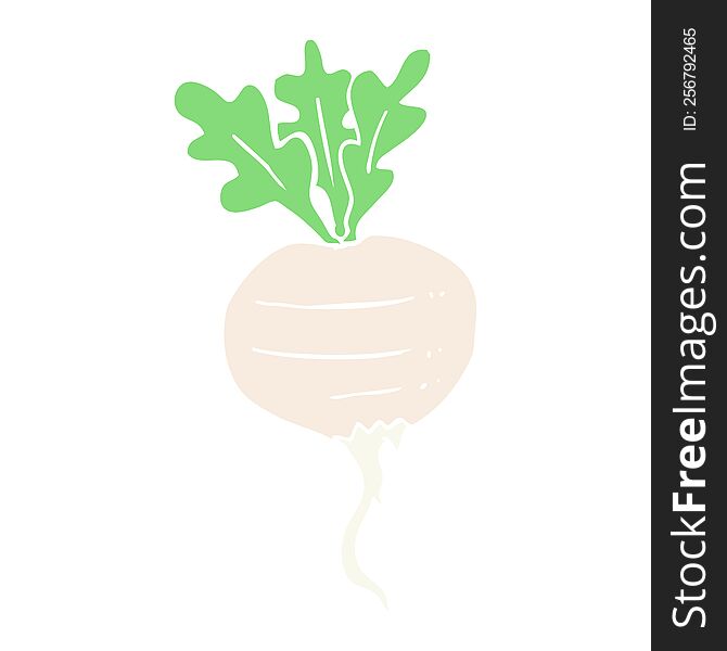 Flat Color Illustration Of A Cartoon Turnip