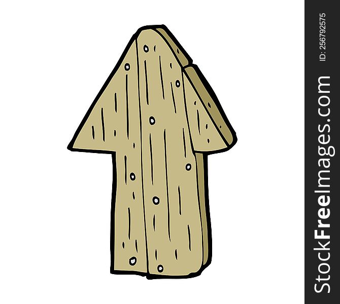 Cartoon Wooden Direction Arrow