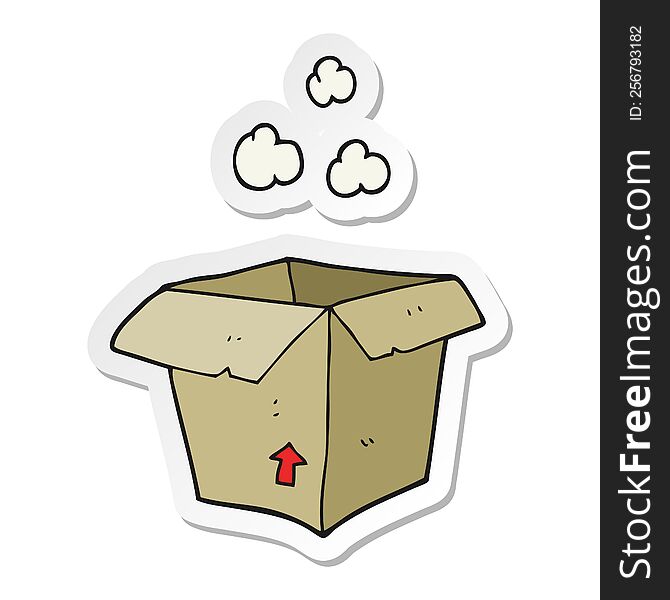 sticker of a cartoon empty box