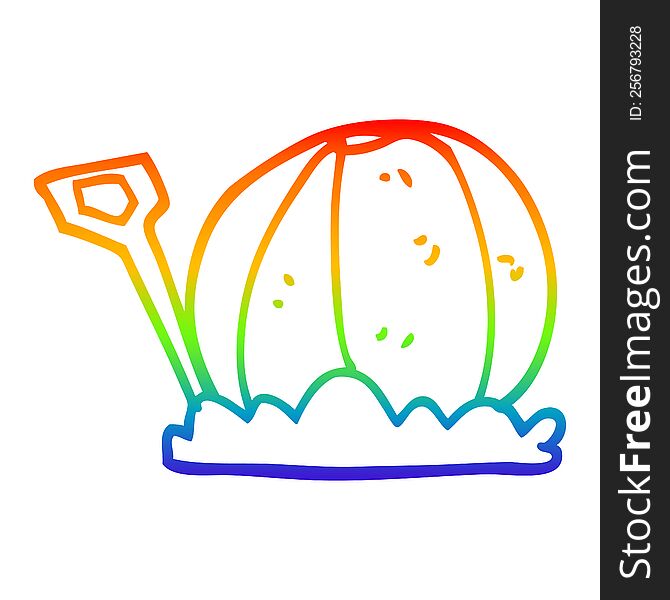 rainbow gradient line drawing of a cartoon beach ball and spade