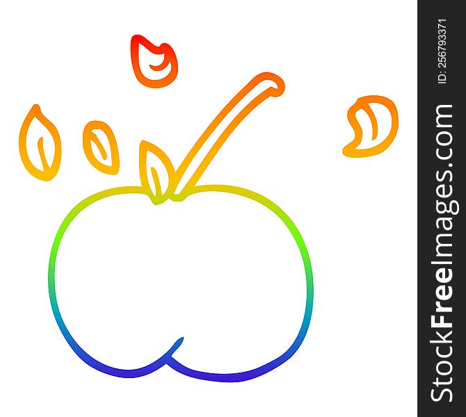 rainbow gradient line drawing cartoon juicy apple