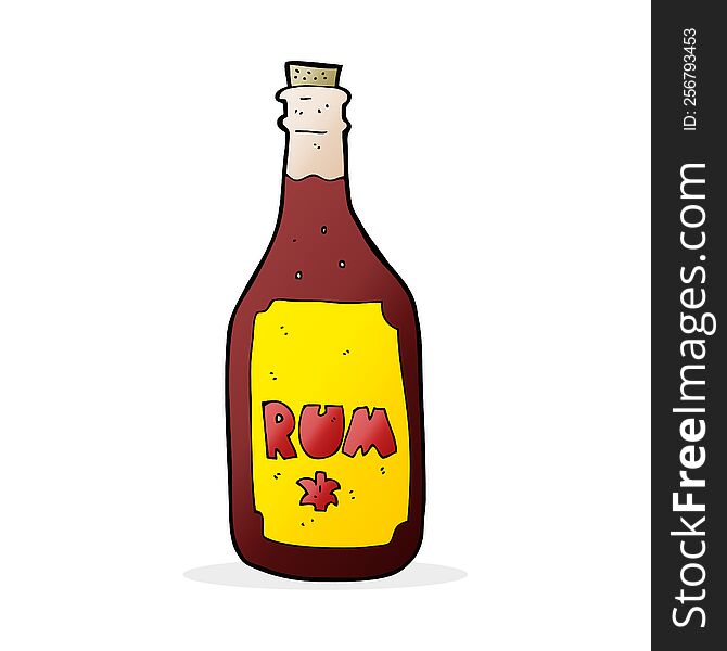 cartoon rum bottle