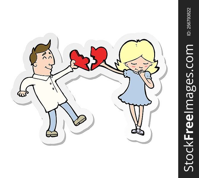 sticker of a cartoon couple in love