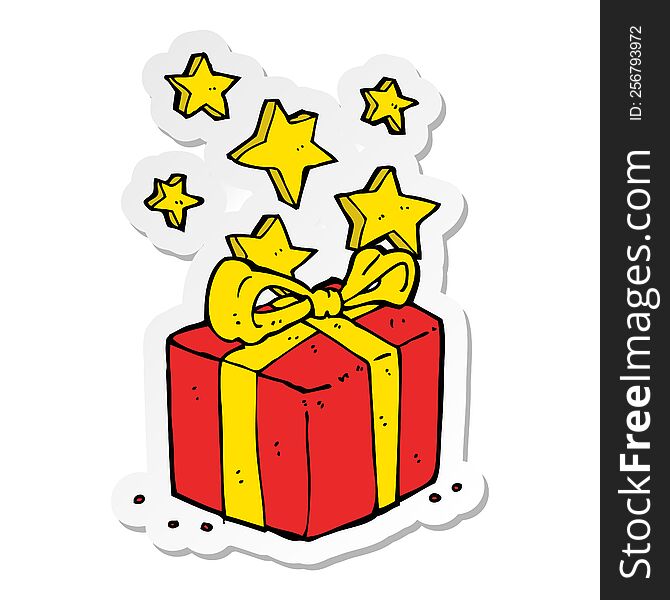 Sticker Of A Cartoon Christmas Presents