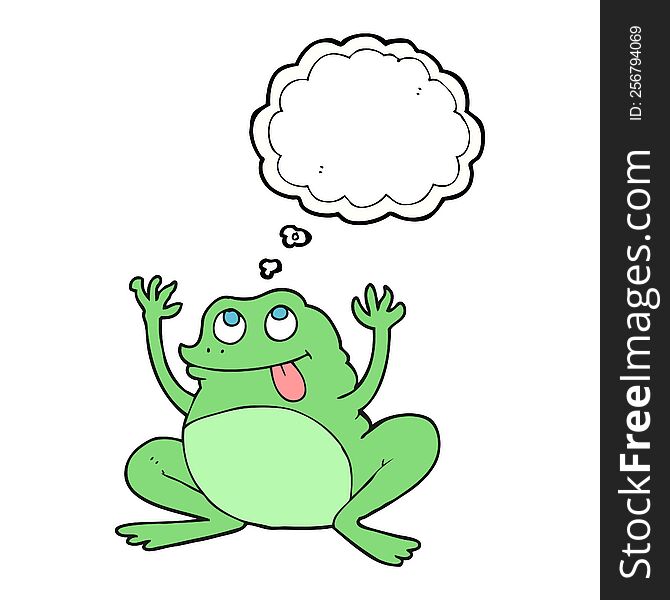 Funny Thought Bubble Cartoon Frog