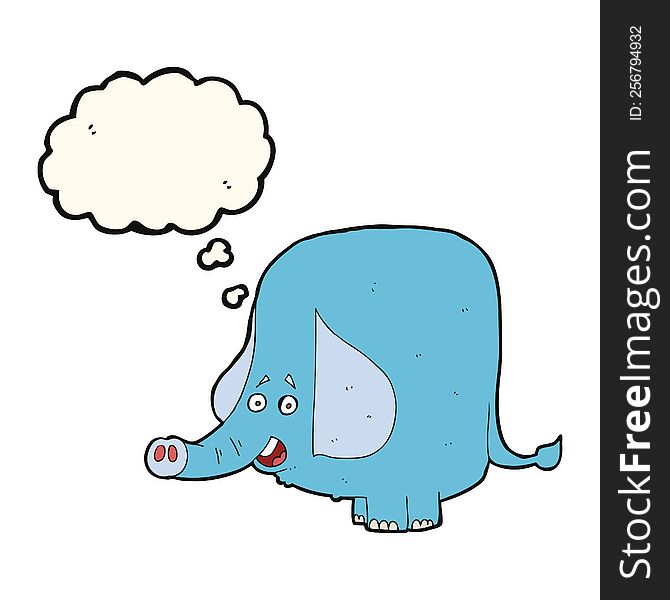 Cartoon Funny Elephant With Thought Bubble