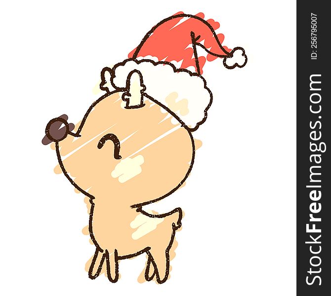 Christmas Reindeer Chalk Drawing