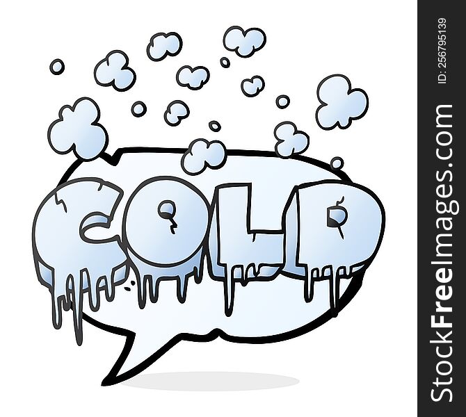 Speech Bubble Cartoon Cold Text Symbol