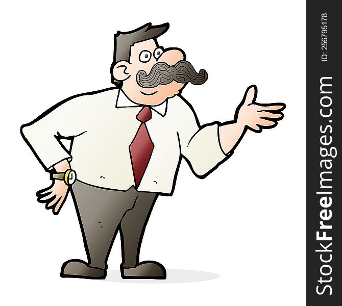 Cartoon Mustache Man