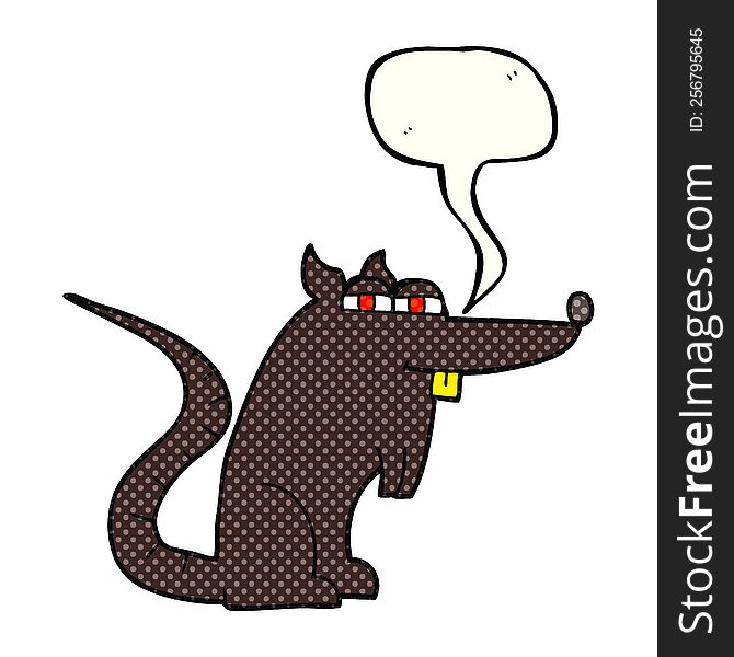 Comic Book Speech Bubble Cartoon Evil Rat