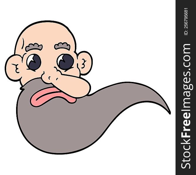 cartoon doodle grumpy old man