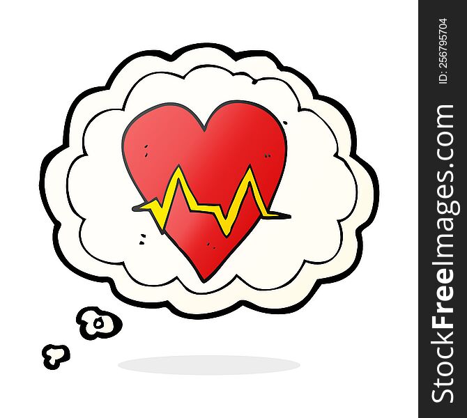 Thought Bubble Cartoon Heart Rate Pulse Symbol