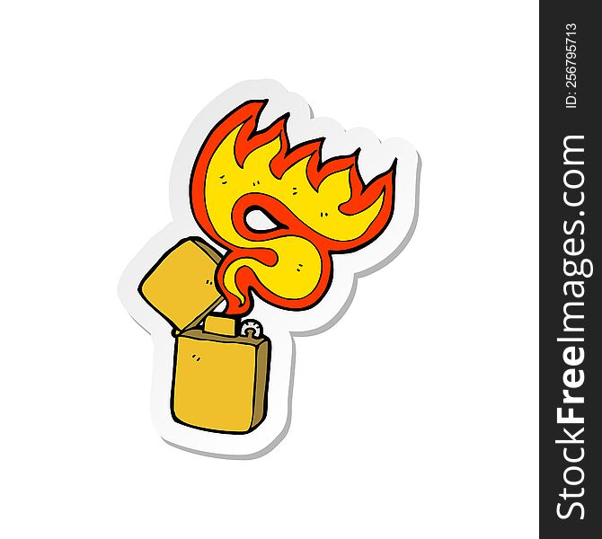 Sticker Of A Cartoon Metal Lighter