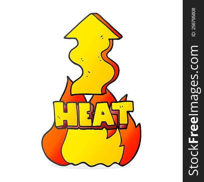 freehand drawn cartoon heat rising