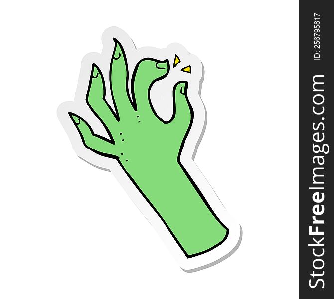Sticker Of A Cartoon Hand Symbol